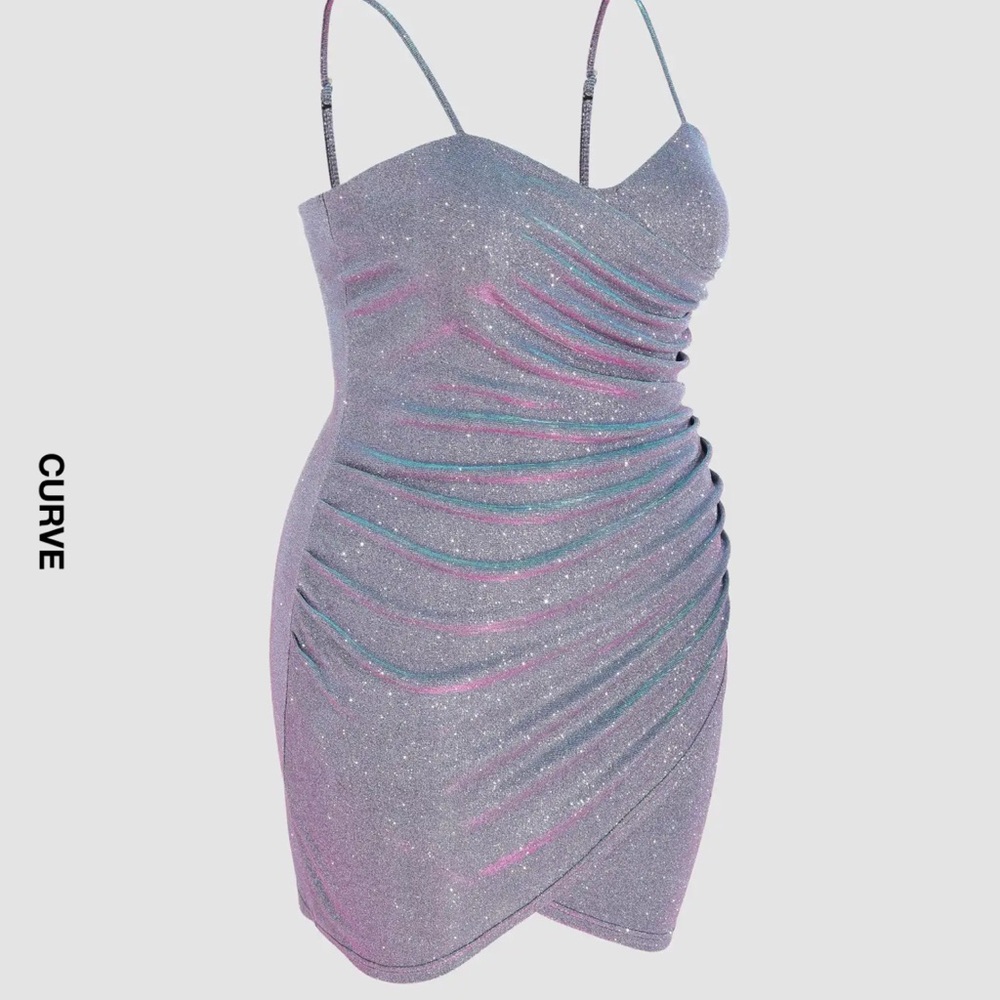Cider Glittering Pink and Blue Dress
